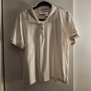 Liz Golf Women's Cream And Tan Short Sleeve Polo Shirt